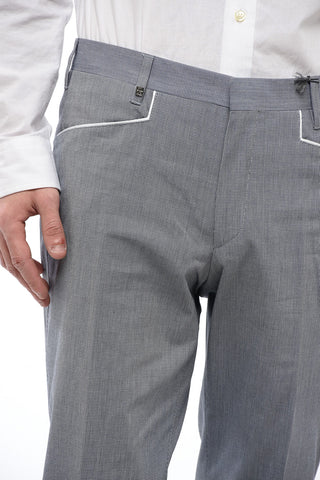 Cotton LEADER Pants with Hopsack Motif