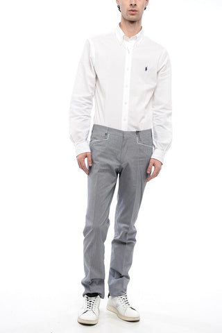 Cotton LEADER Pants with Hopsack Motif