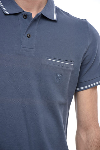 Polo in Cotone Piquet con Dettagli a Contrasto