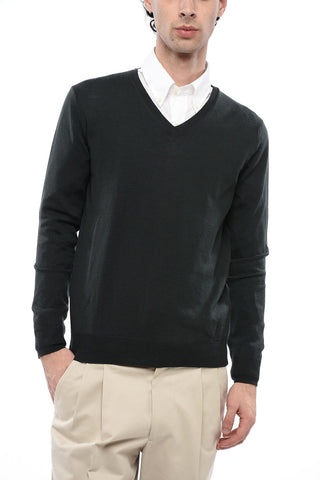 Maglia in Lana Vergine con Scollo a V