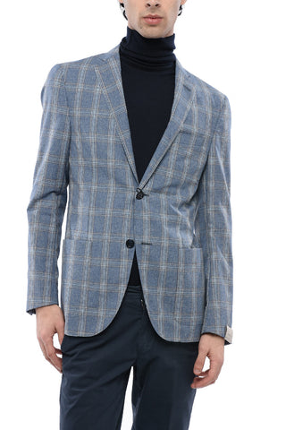 Giacca a 2 Bottoni GATE Motivo Plaid due Spacchi Revers Classico
