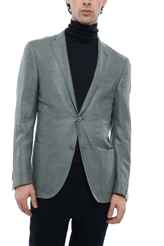 Half-Lined Silk-Blend Blazer with Patch Pockets