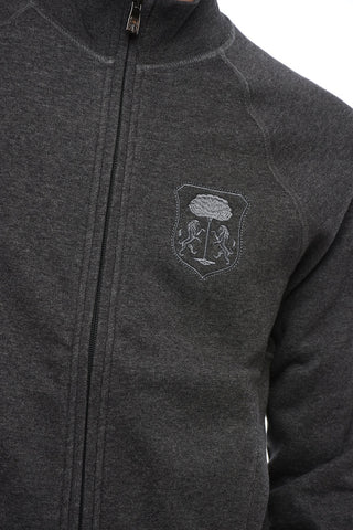Ton-sur-ton Embroidered Sweatshirt with Half Zip