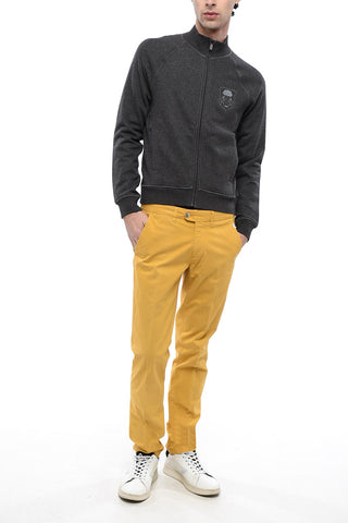 Ton-sur-ton Embroidered Sweatshirt with Half Zip