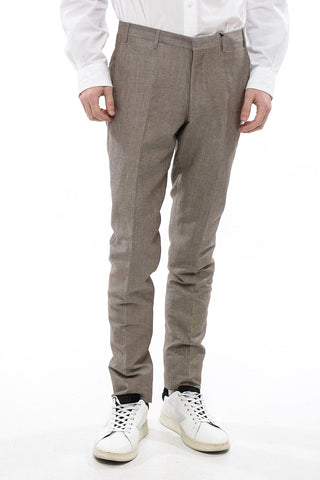 CC COLLECTION 4-Pocketed Linen Blend Pants with Hidden Closure