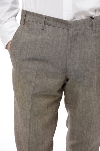 CC COLLECTION 4-Pocketed Linen Blend Pants with Hidden Closure