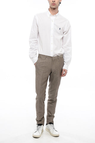 CC COLLECTION 4-Pocketed Linen Blend Pants with Hidden Closure