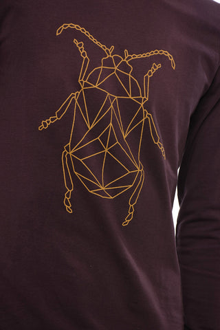 Stretch-cotton T-shirt with Contrasting Print