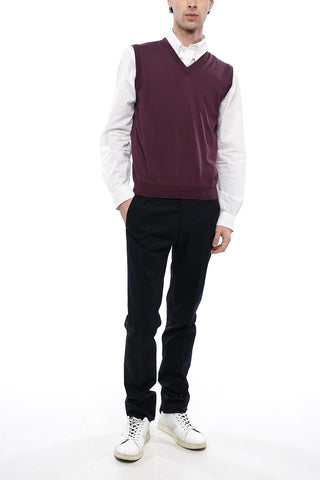 Knitted V-neckline Vest
