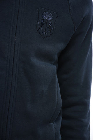 Ton-sur-ton Embroidered Sweatshirt with Zip