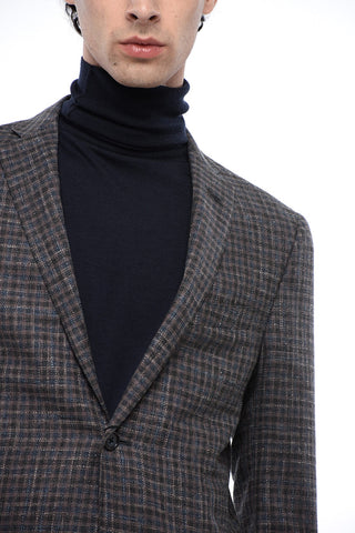 Gun Club Check Side Vents Notch Lapel 2-Button Blazer