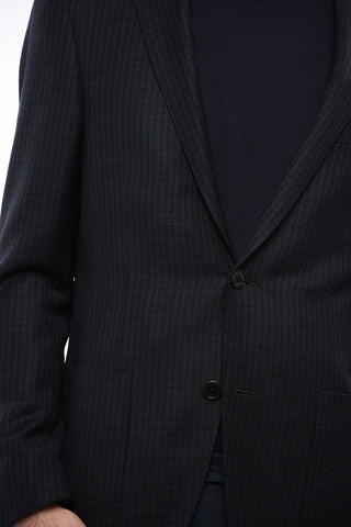 Virgine Wool Linend 2-Buttons Blazer with Patch Pockets