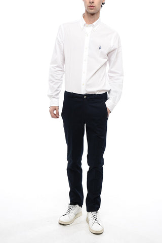 Pantaloni 4 Tasche in Misto Cotone con Passanti