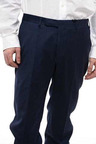 CC COLLECTION Virgin Wool Blend Pants with Pinstriped Motif