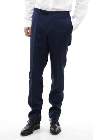 CC COLLECTION Virgin Wool Blend Pants with Pinstriped Motif