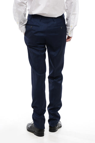 CC COLLECTION Virgin Wool Blend Pants with Pinstriped Motif