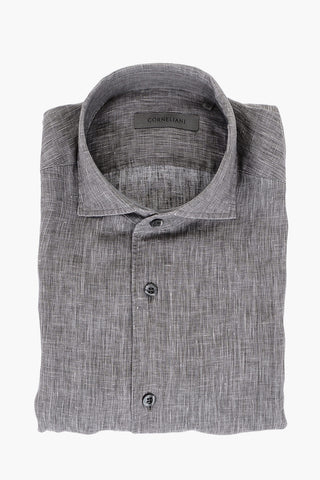 Standard Collar Pure Linen Shirt
