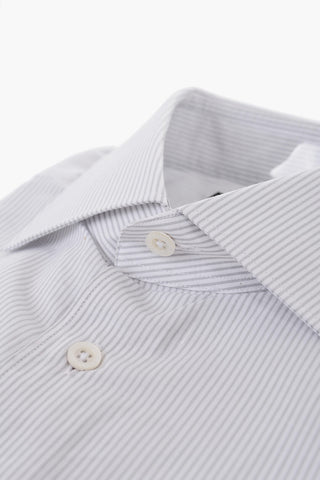 Standard Collar Pinstriped Cotton Shirt