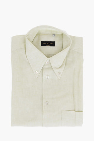 Button-down Linen Shirt with Breast-pocket