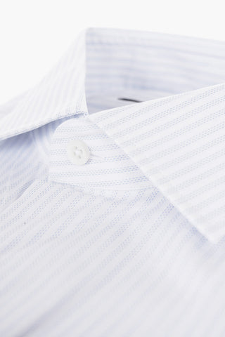 Pinstriped Cotton Shirt with Standard Collar