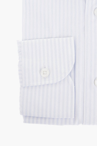 Pinstriped Cotton Shirt with Standard Collar
