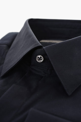 Camicia in Cotone Stretch con Polsini e Gemelli Logati
