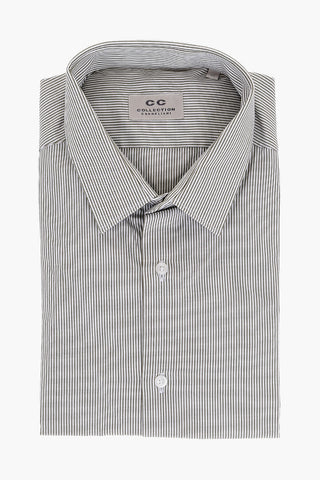 CC COLLECTION Camicia in Cotone con Motivo a Righe Balanced