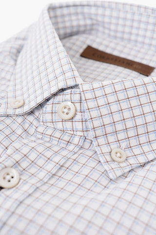 ID Camicia Button-down in Misto Cotone con Motivo Gingham