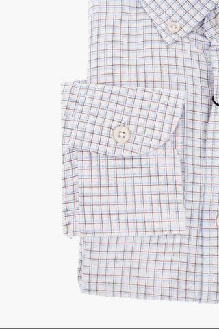 ID Camicia Button-down in Misto Cotone con Motivo Gingham