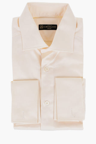 Camicia in Cotone Twill con Collo Francese