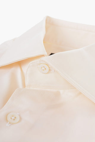 Camicia in Cotone Twill con Collo Francese