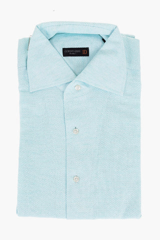 ID Jacquard Cotton Shirt with Standard Collar