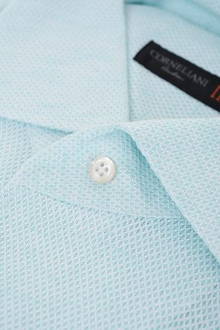 ID Jacquard Cotton Shirt with Standard Collar