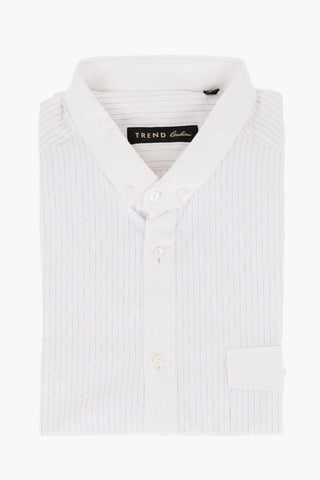 TREND Short-sleeved Cotton Shirt with Butto-down Collar