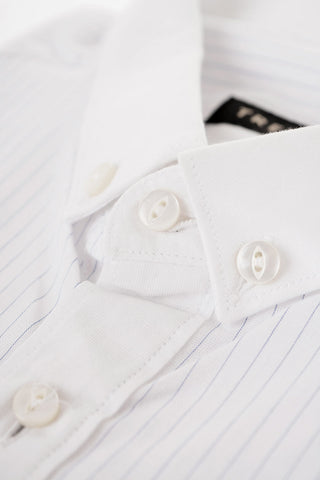 TREND Short-sleeved Cotton Shirt with Butto-down Collar