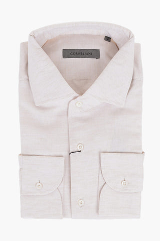 Standard Collar Linen Blend Shirt