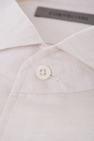 Standard Collar Linen Blend Shirt