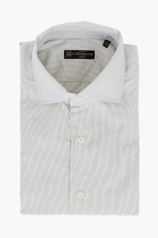 Micro Pin Check Patterned Cotton Shirt