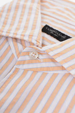 ID Short-sleeved Awning Striped Cotton Shirt