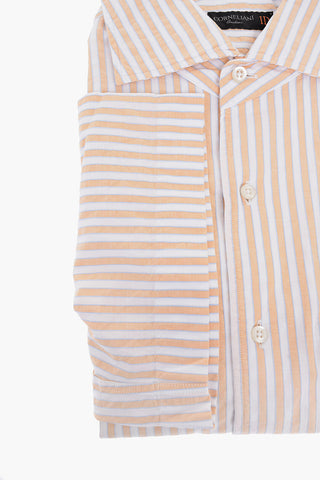 ID Short-sleeved Awning Striped Cotton Shirt