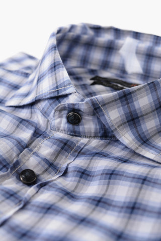 ID Cotton Saharan Shirt with Plaid Check Motif