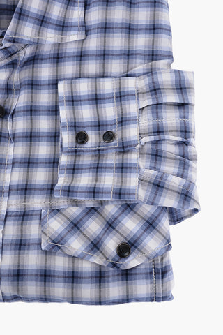 ID Cotton Saharan Shirt with Plaid Check Motif