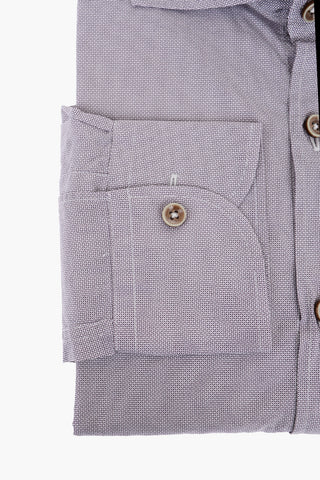 ID Camicia in Cotone con Micro Motivo Geometrico