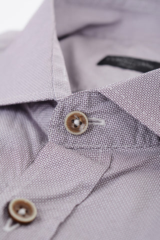 ID Camicia in Cotone con Micro Motivo Geometrico