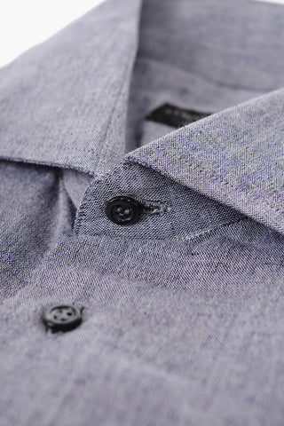 ID Camicia in Misto Lino con Collo Francese