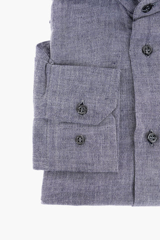 ID Camicia in Misto Lino con Collo Francese