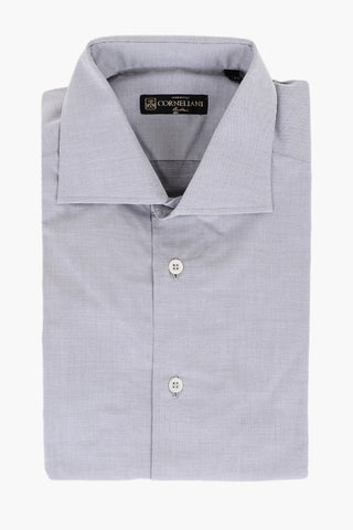 Camicia in Cotone Twill con Collo Francese