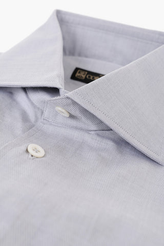 Camicia in Cotone Twill con Collo Francese