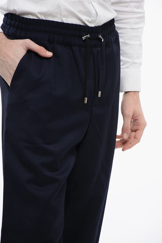 Twill Virgin Wool Straight Fit Pants with Elastic Waistband