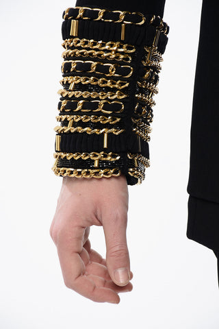 Double-breasted CHAIN Blazer with Jeweled Cuffs